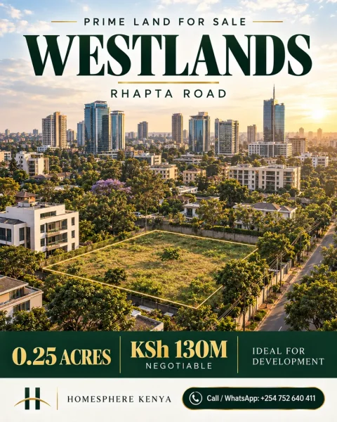 Quarter Acre Land for Sale on Raphta Road Westlands